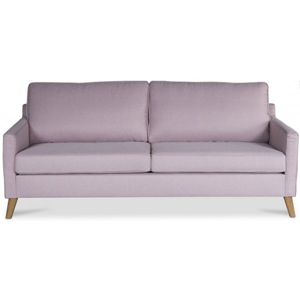 Sofa 2-seter 164 cm bred rosa med eik