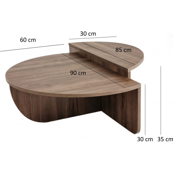 Salongbord i valnøtt 90 x 90 cm - Podium Salongbord i valnøtt 90 x 90 cm - Podium