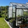 Glassdrivhus 8,0m� sikkerhetsglass svart aluminium