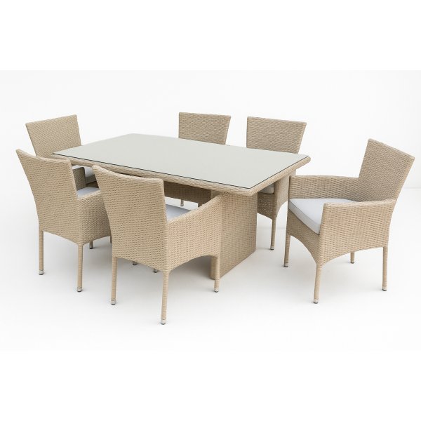Utendrs spisegruppe - Hampton & Menton | Naturlig | 6 stoler