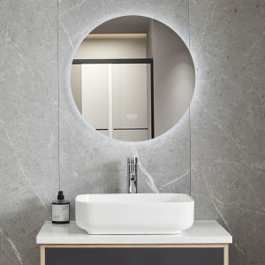 Rundt baderomsspeil 80 cm | LED-belysning og antidugg Rundt baderomsspeil 80 cm | LED-belysning og antidugg