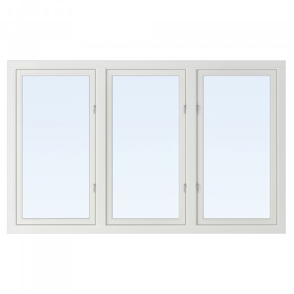 Vindu Tre 2-Lags Sidehengslet - 3-Rams + Ramme ermer