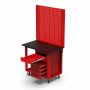Arbeidsvogn med pinnebrett og 6 skuffer | Kaldvalset st�l | 100x60x191cm | R�D