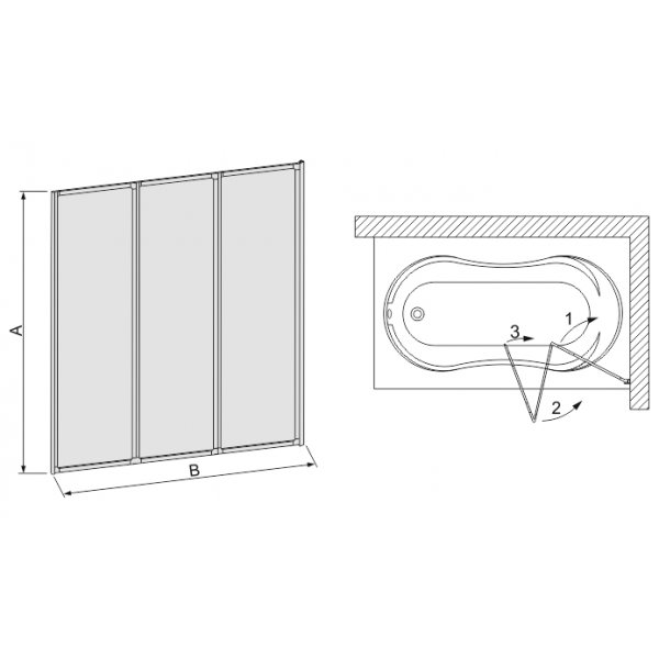 Badekarsvegg - Classic - Folded�r