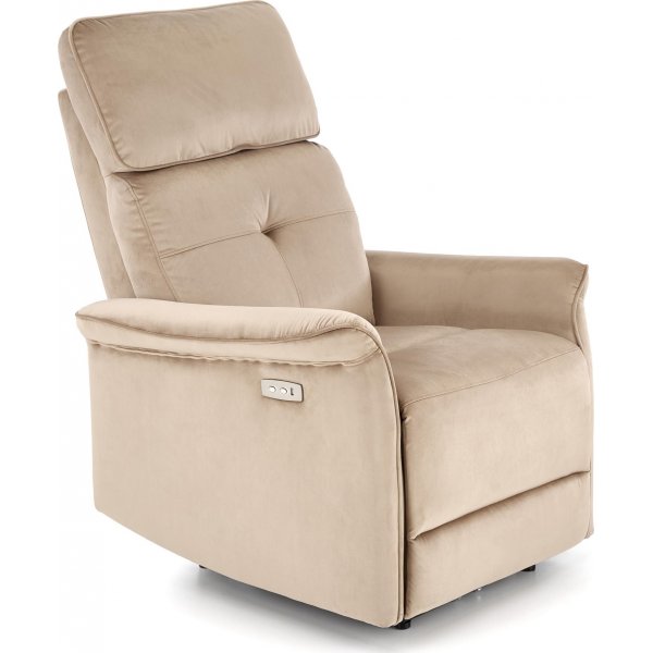 Semir elektrisk hvilestol med USB - beige fl�yel