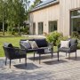 Molde salonggruppe med bord - Svart/gr� rep