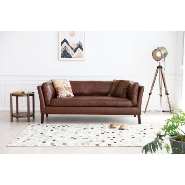 Sofa 3-seter brun vintage PU 198 cm - Heritage Sofa 3-seter brun vintage PU 198 cm - Heritage