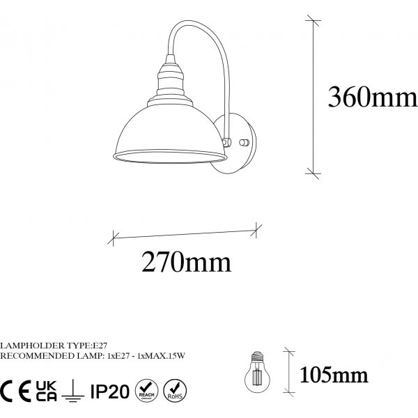 Varzan vegglampe - Vintage Varzan vegglampe - Vintage