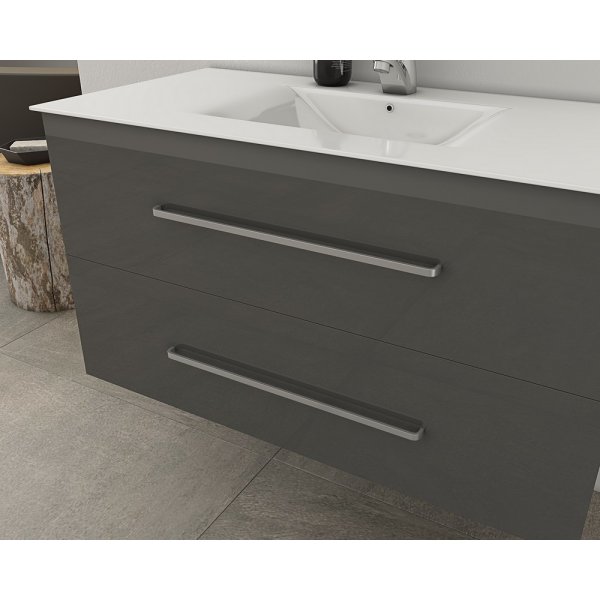 M�belpakke Torino 75 - Antrasittfarget med speilskap