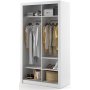 Garderobe med skyved�rer hvit 120x215 cm - Mervyn