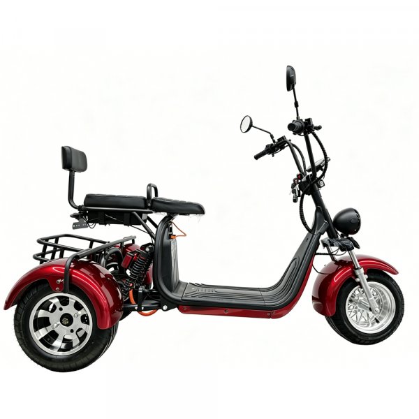 Elscooter Trehjuling - R�d 2000W + L�s kjede