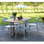 Spisegruppe Salt teak: Klaffbord i teak inkl. 4 stk. Abbe stoler