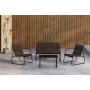 Zansibar lounge gruppe sofa lenestoler og salongbord - Sort utegruppe