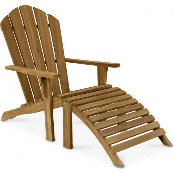 Saltö dekkstol med fotskammel - Grå teak + Tekstilimpregnering for utemøbler Saltö dekkstol med fotskammel - Grå teak + Tekstilimpregnering for utemøbler