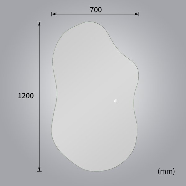 Helfigursspeil | 120x70cm | Veggmontert | LED-belysning med dimmer | Fiona