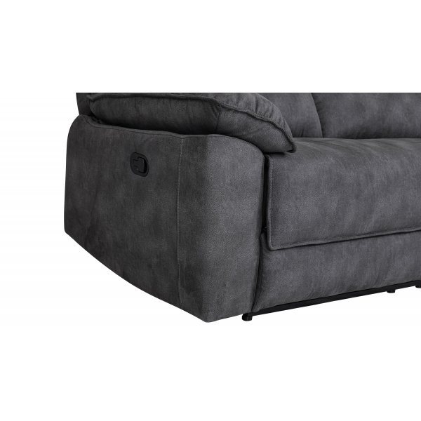 2-seters lenestolsofa ekstra bred i gr�tt - 197 cm