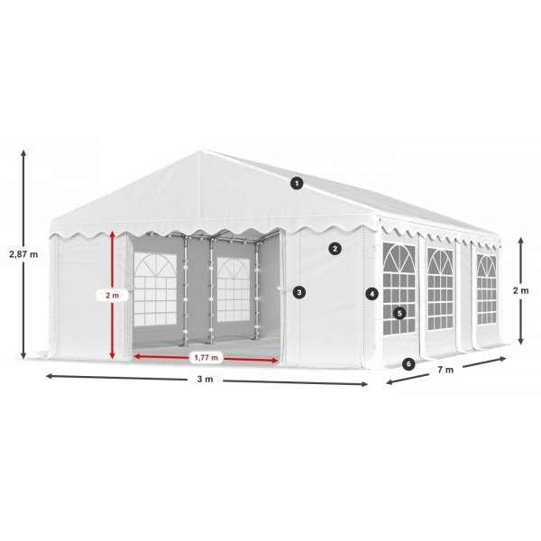 Partytelt Eco 1 i PE - 3 x 7 m