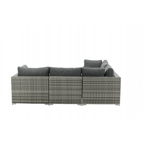 Loungegruppe gr� hj�rnesofa i kunstrotting - Amazon