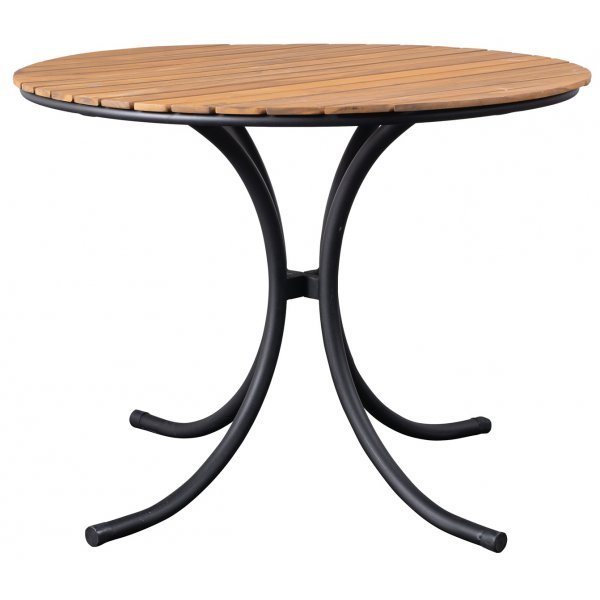 Holmsund rundt spisebord 100 cm - Svart/Akasia + Rengjringsspray for utembler
