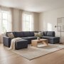 1 U-sofa Solna vendbar - 367 cm - mørk grå
