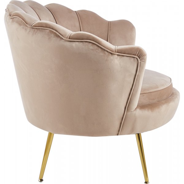 Lenestol i mørk beige fløyel/messing - Kingsley Lenestol i mørk beige fløyel/messing - Kingsley