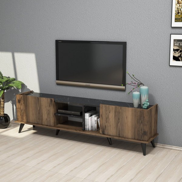 Elegant TV-stativ 180 cm - Valnøtt/svart Elegant TV-stativ 180 cm - Valnøtt/svart