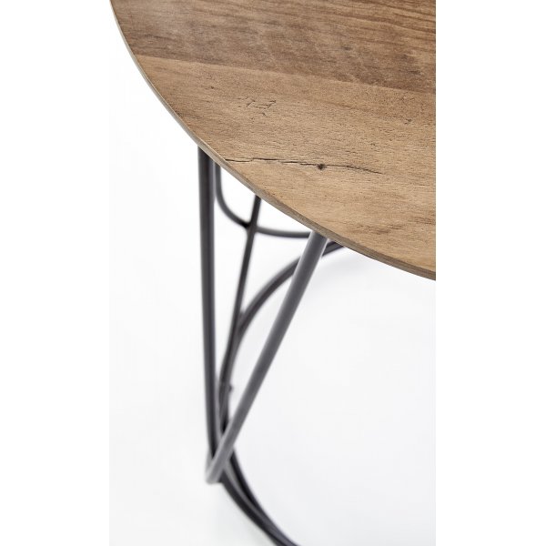 Bobby sidebord Ø40 cm - Valnøtt/svart Bobby sidebord Ø40 cm - Valnøtt/svart