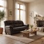 Sofa 3-seter svart PU - Roma