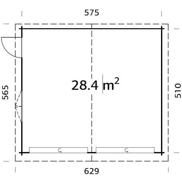 Garasje Roger med takport - 28,4 m² Garasje Roger med takport - 28,4 m²